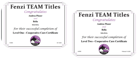 Fenzi Dog Sports Academy - Cooperative Care Certificates